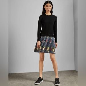Ted Baker IZITAA Oracle pleated sweater dress- size 0
